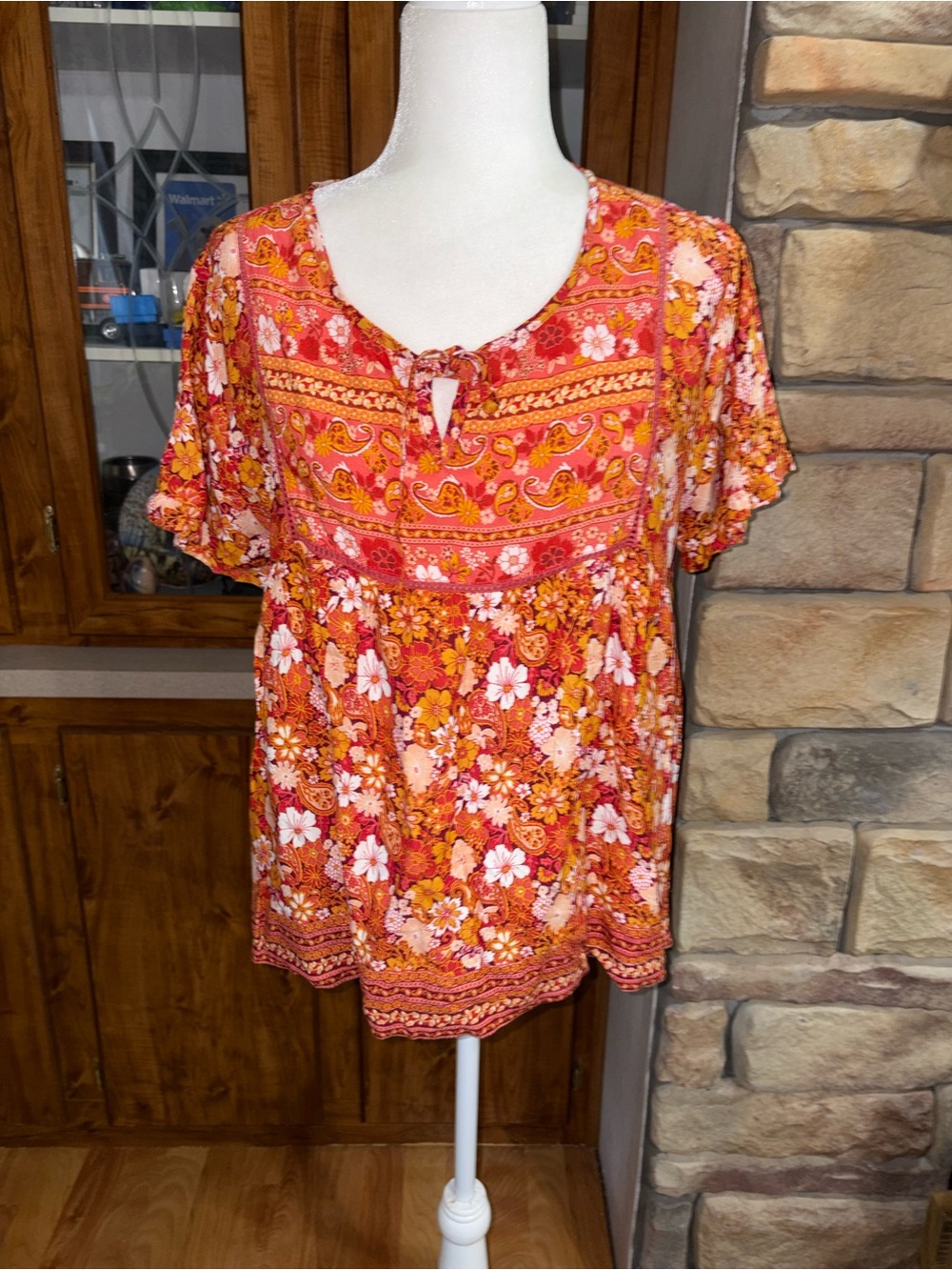 Myra Bag size medium multicolred floral fall color boho top
